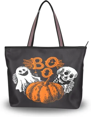 Tote Bag for Women with Zipper,Polyester Tote Purse Holiday Tote Bag Work Handbag Women Gift