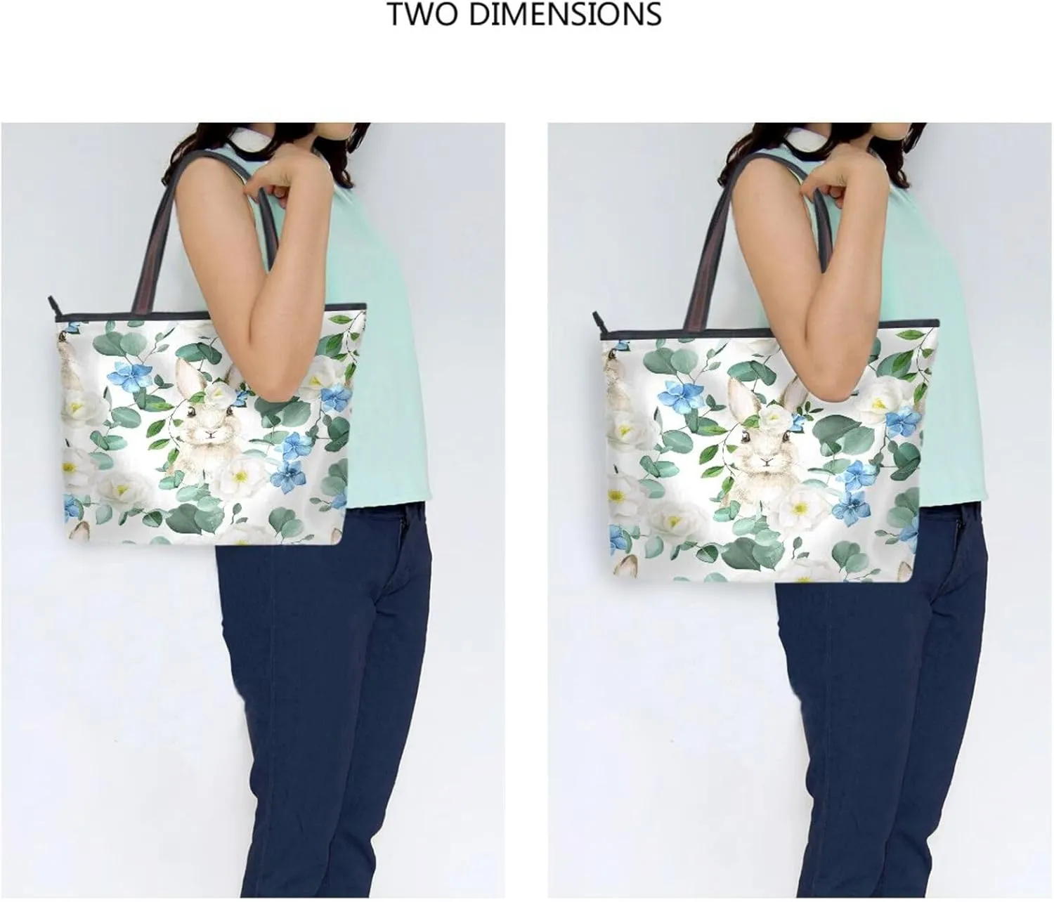 Tote Bag for Women with Zipper,Polyester Tote Purse Holiday Tote Bag Work Handbag Women Gift