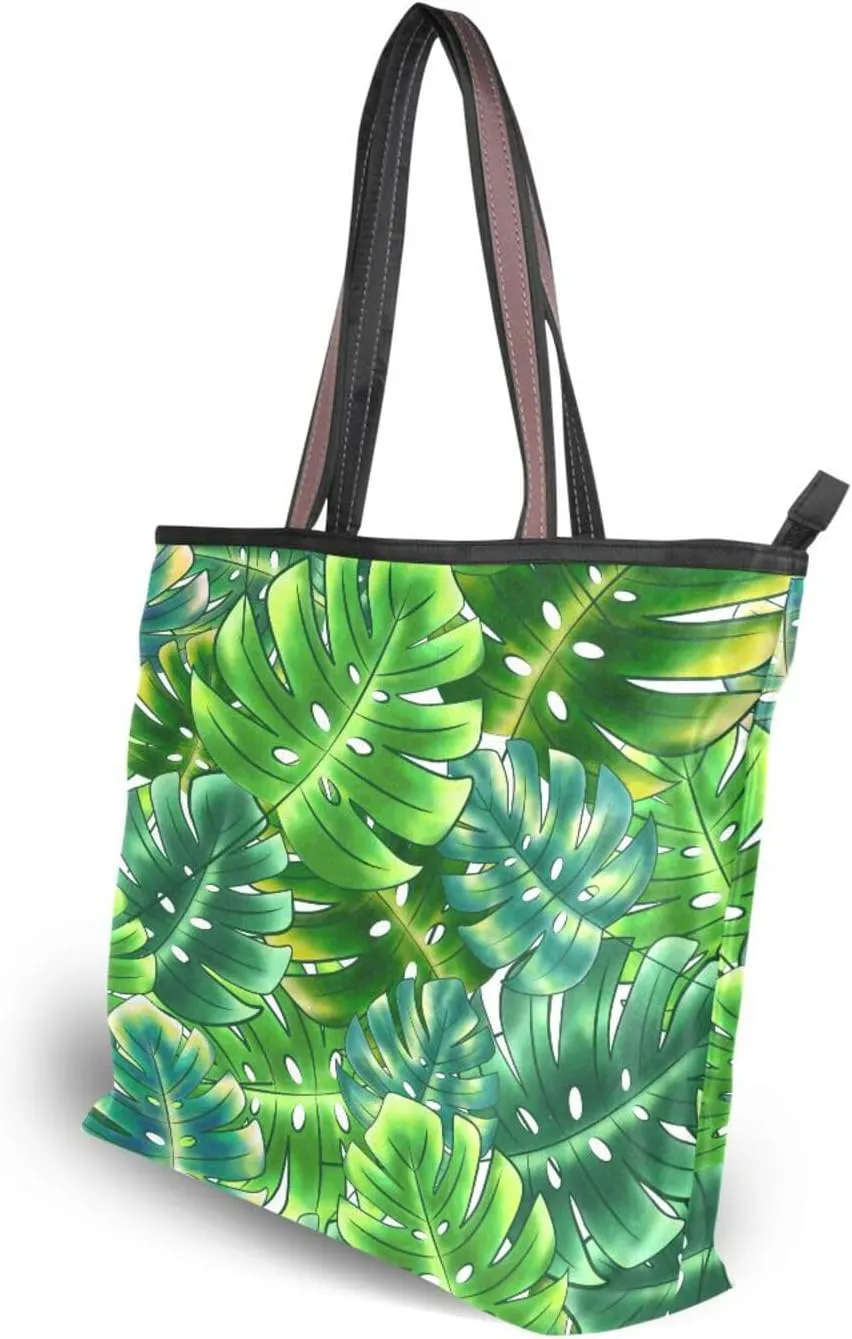 Tote Bag for Women with Zipper,Polyester Tote Purse Holiday Tote Bag Work Handbag Women Gift