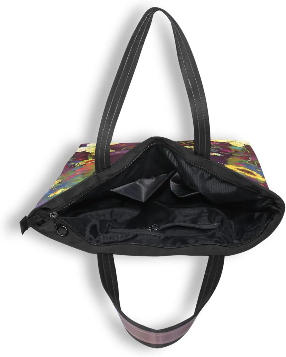 Tote Bag for Women with Zipper,Polyester Tote Purse Holiday Tote Bag Work Handbag Women Gift