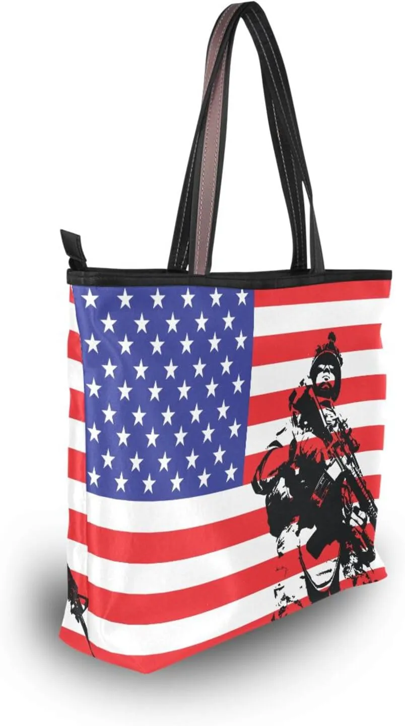Tote Bag for Women with Zipper,Polyester Tote Purse Holiday Tote Bag Work Handbag Women Gift
