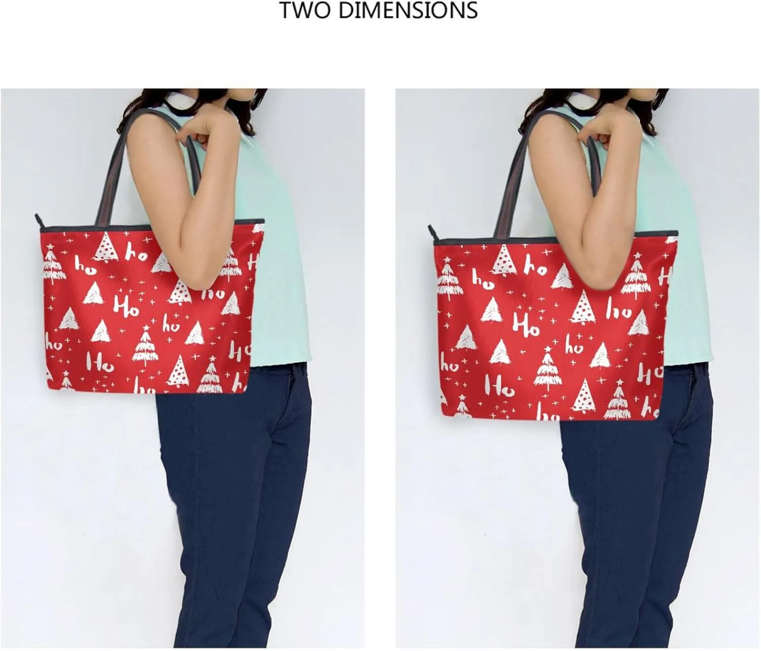 Tote Bag for Women with Zipper,Polyester Tote Purse Holiday Tote Bag Work Handbag Women Gift