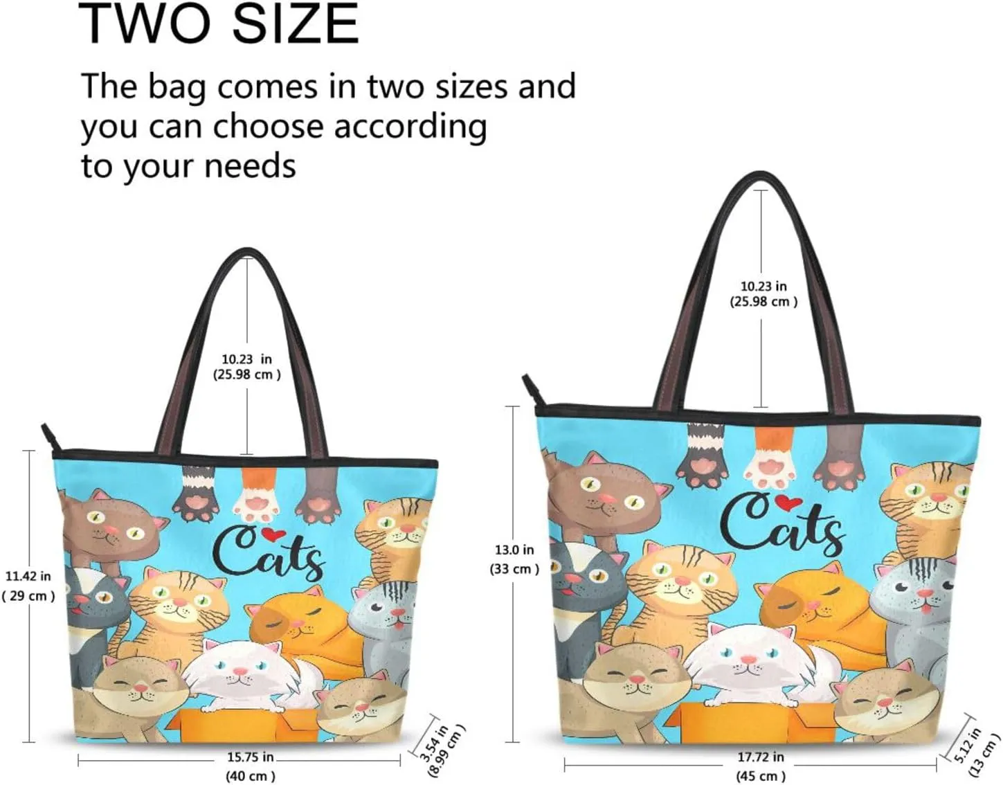 Tote Bag for Women with Zipper,Polyester Tote Purse Holiday Tote Bag Work Handbag Women Gift