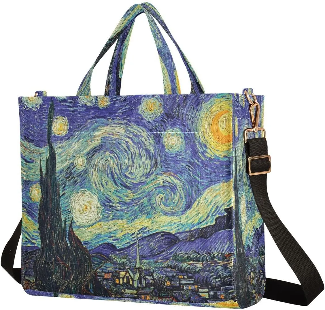 Tote Bag for Women with Zipper,Polyester Tote Purse Holiday Tote Bag Work Handbag Women Gift