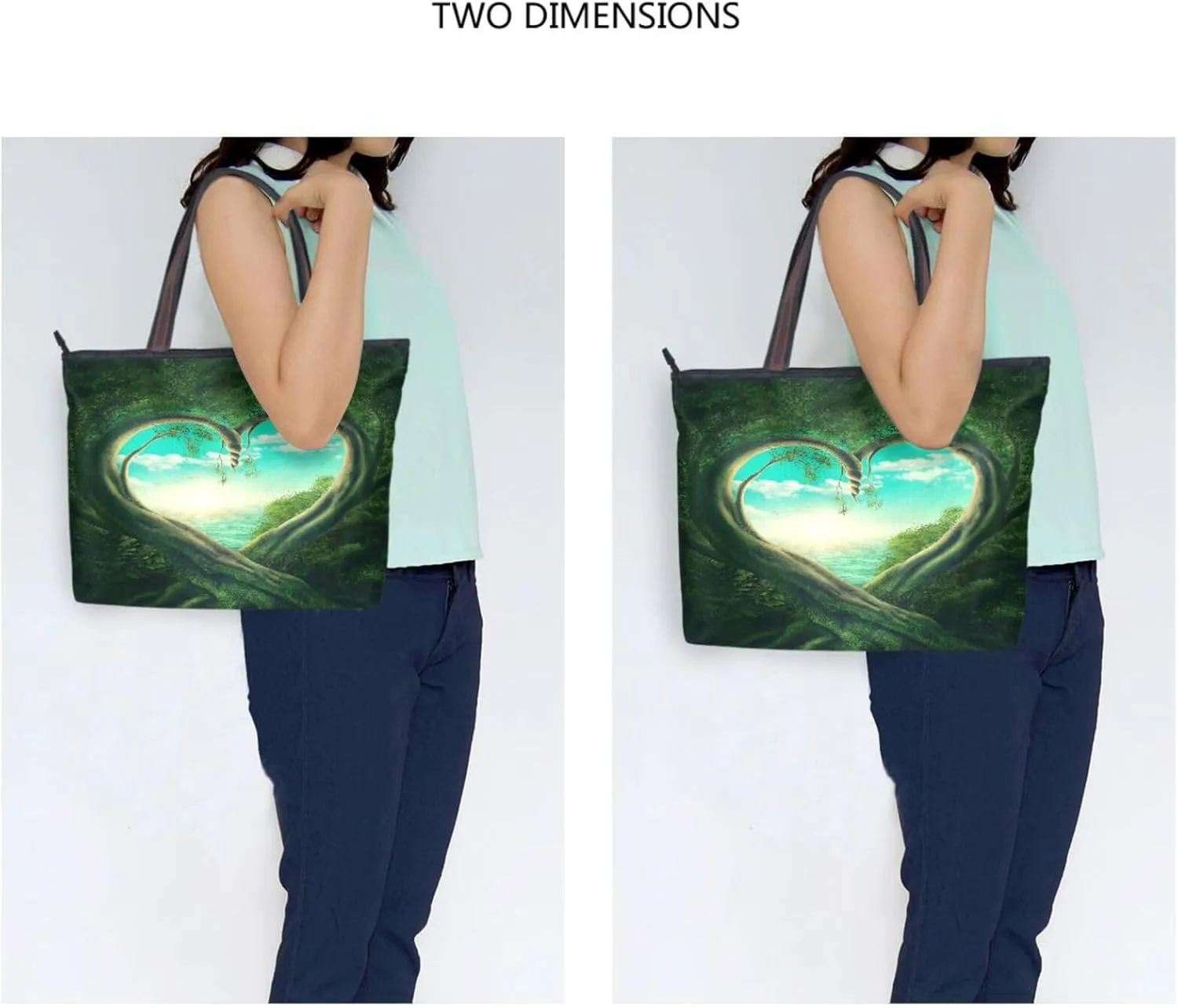 Tote Bag for Women with Zipper,Polyester Tote Purse Holiday Tote Bag Work Handbag Women Gift
