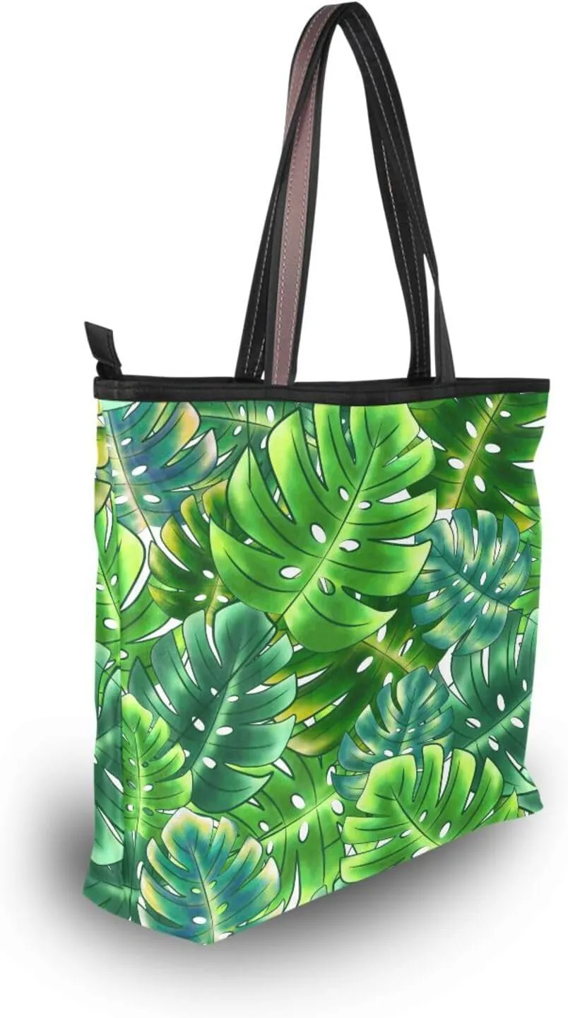 Tote Bag for Women with Zipper,Polyester Tote Purse Holiday Tote Bag Work Handbag Women Gift