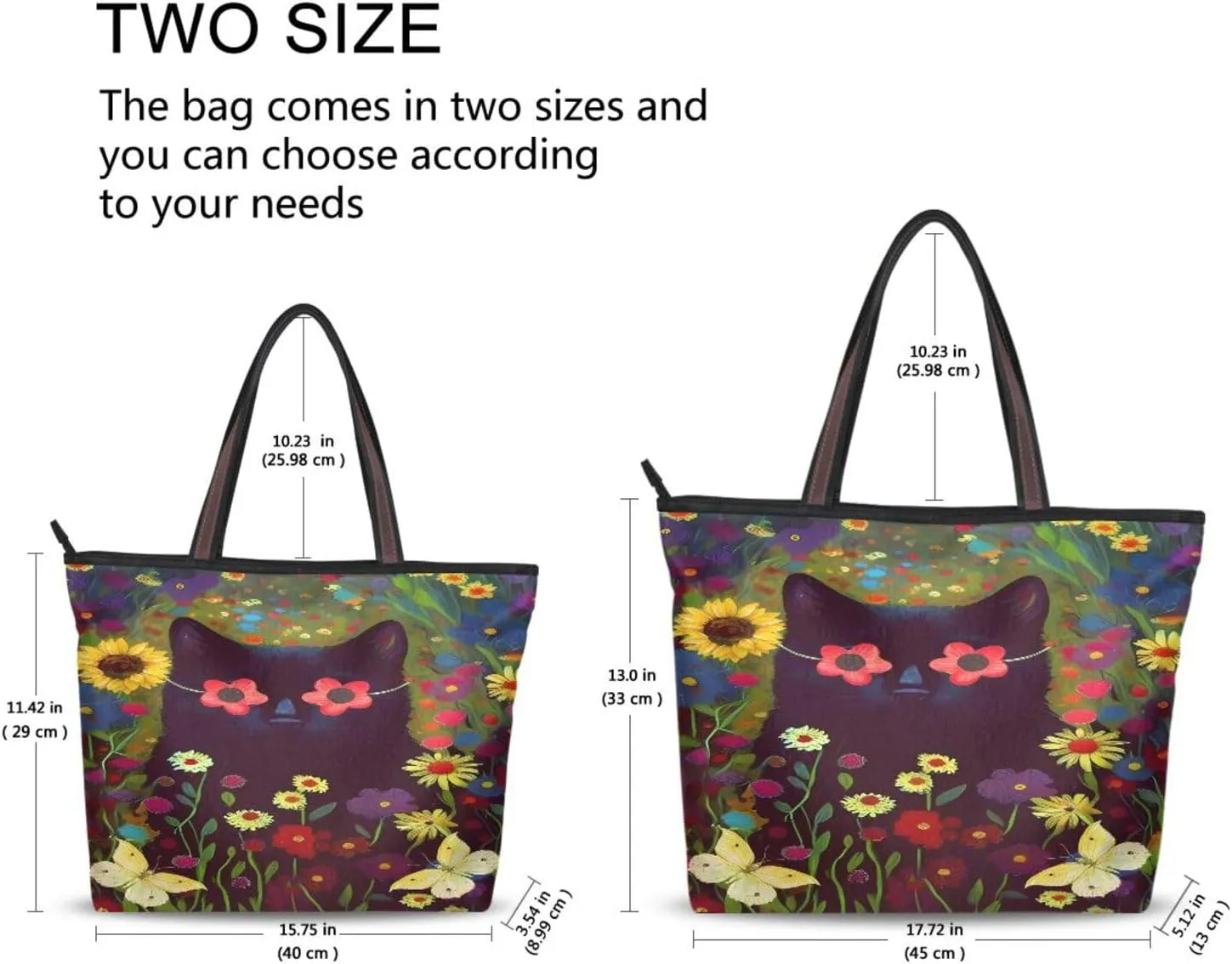 Tote Bag for Women with Zipper,Polyester Tote Purse Holiday Tote Bag Work Handbag Women Gift