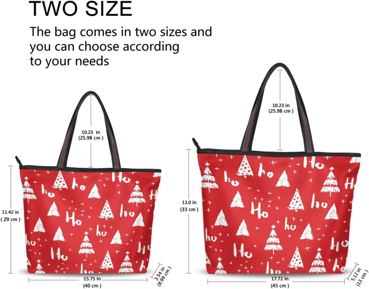 Tote Bag for Women with Zipper,Polyester Tote Purse Holiday Tote Bag Work Handbag Women Gift