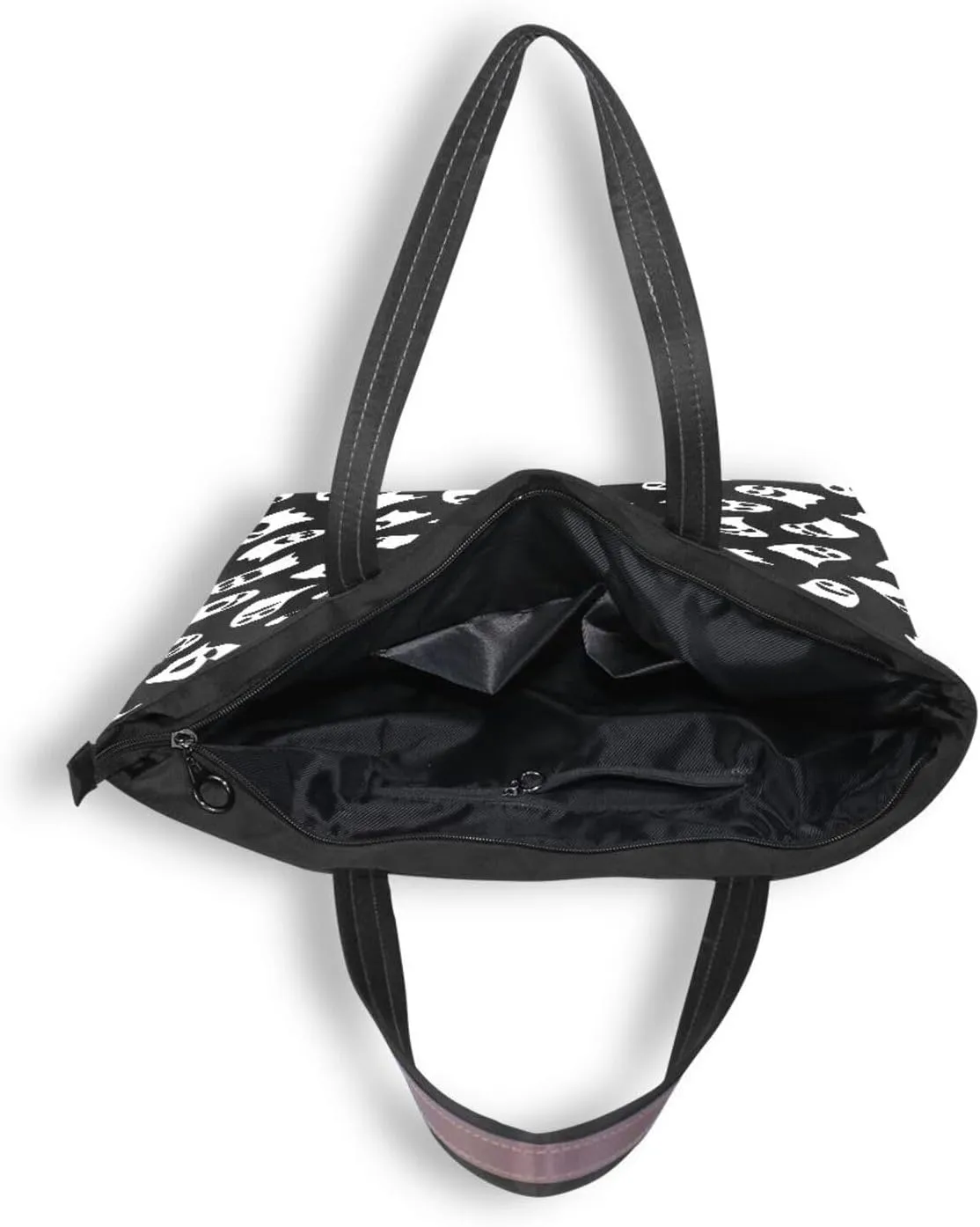 Tote Bag for Women with Zipper,Polyester Tote Purse Holiday Tote Bag Work Handbag Women Gift