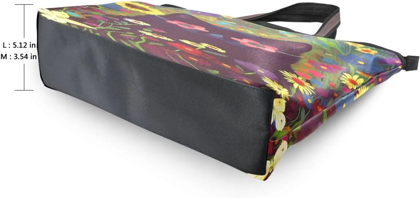 Tote Bag for Women with Zipper,Polyester Tote Purse Holiday Tote Bag Work Handbag Women Gift