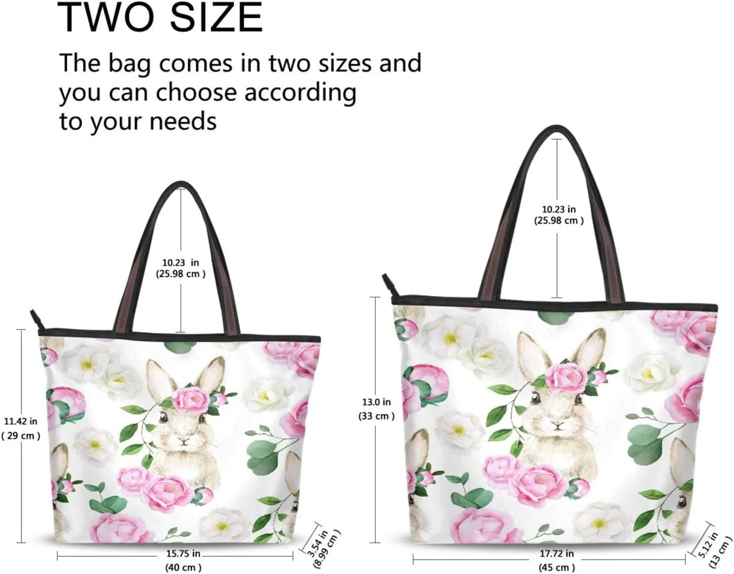 Tote Bag for Women with Zipper,Polyester Tote Purse Holiday Tote Bag Work Handbag Women Gift
