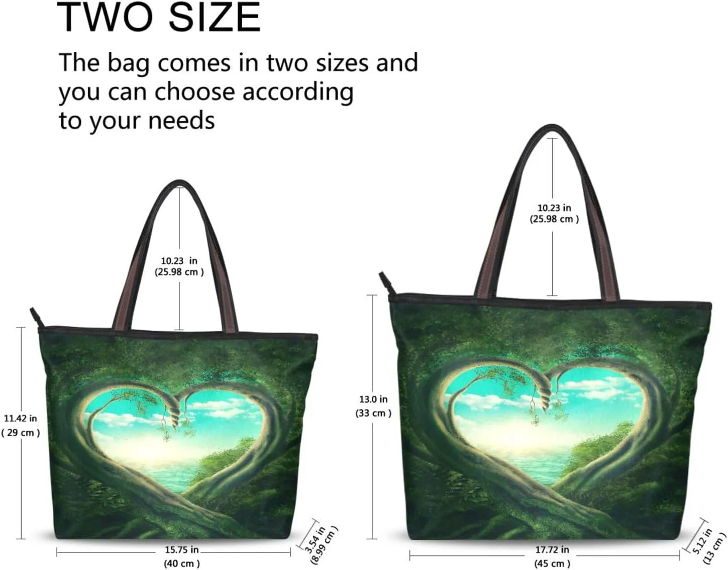 Tote Bag for Women with Zipper,Polyester Tote Purse Holiday Tote Bag Work Handbag Women Gift