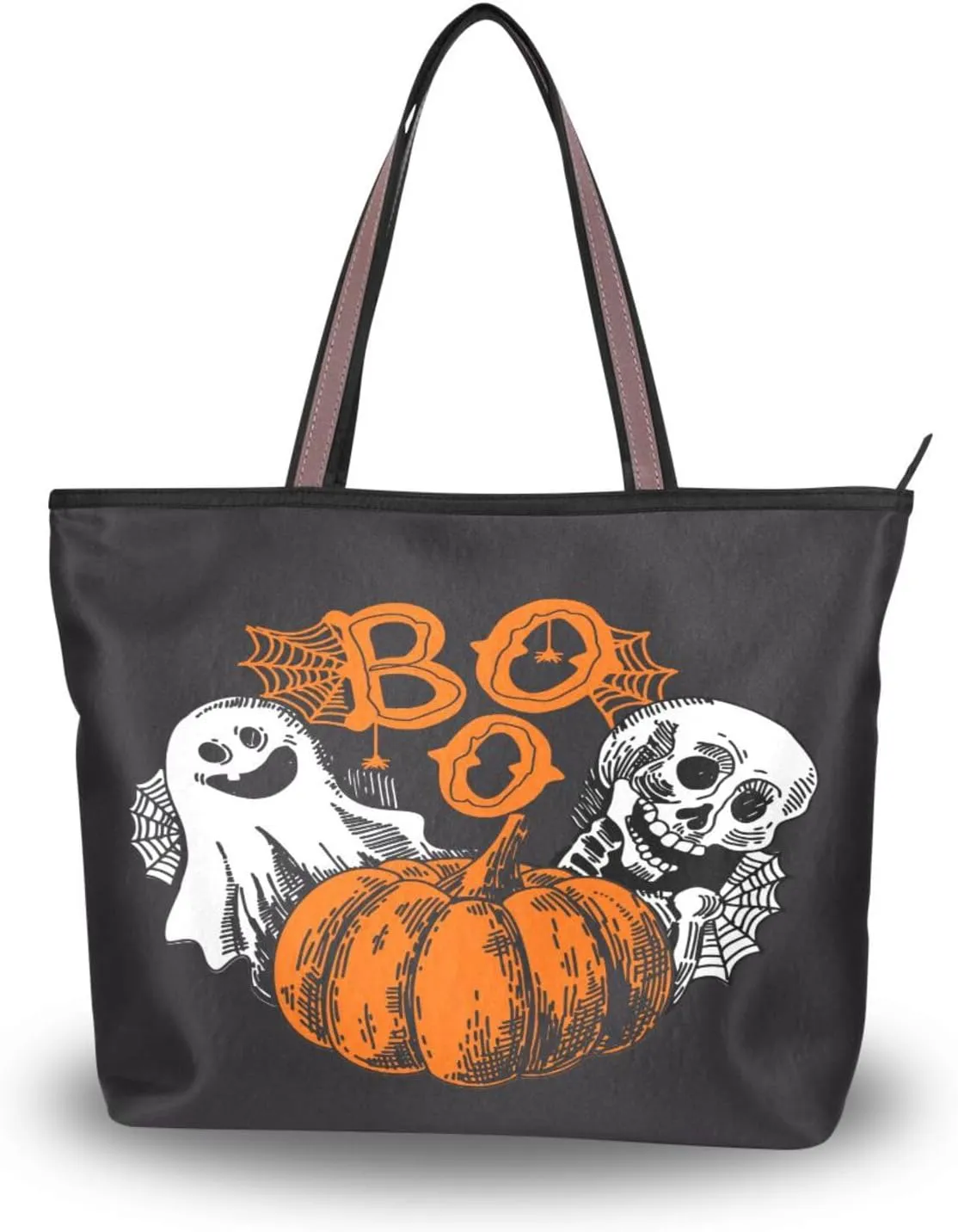 Tote Bag for Women with Zipper,Polyester Tote Purse Holiday Tote Bag Work Handbag Women Gift