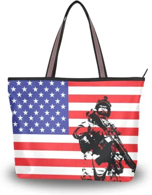 Tote Bag for Women with Zipper,Polyester Tote Purse Holiday Tote Bag Work Handbag Women Gift