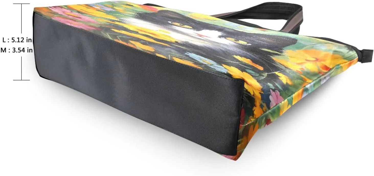 Tote Bag for Women with Zipper,Polyester Tote Purse Holiday Tote Bag Work Handbag Women Gift