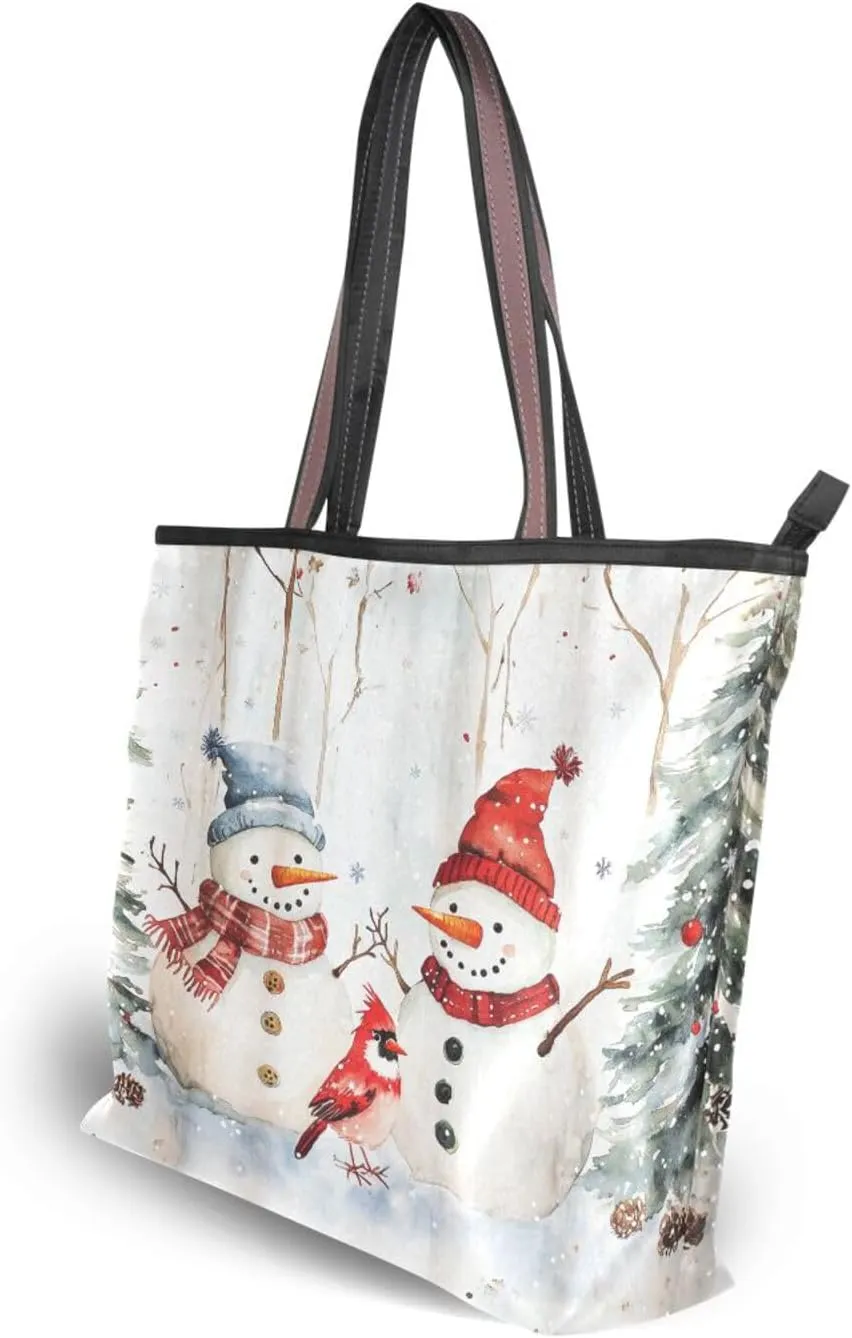 Tote Bag for Women with Zipper,Polyester Tote Purse Holiday Tote Bag Work Handbag Women Gift