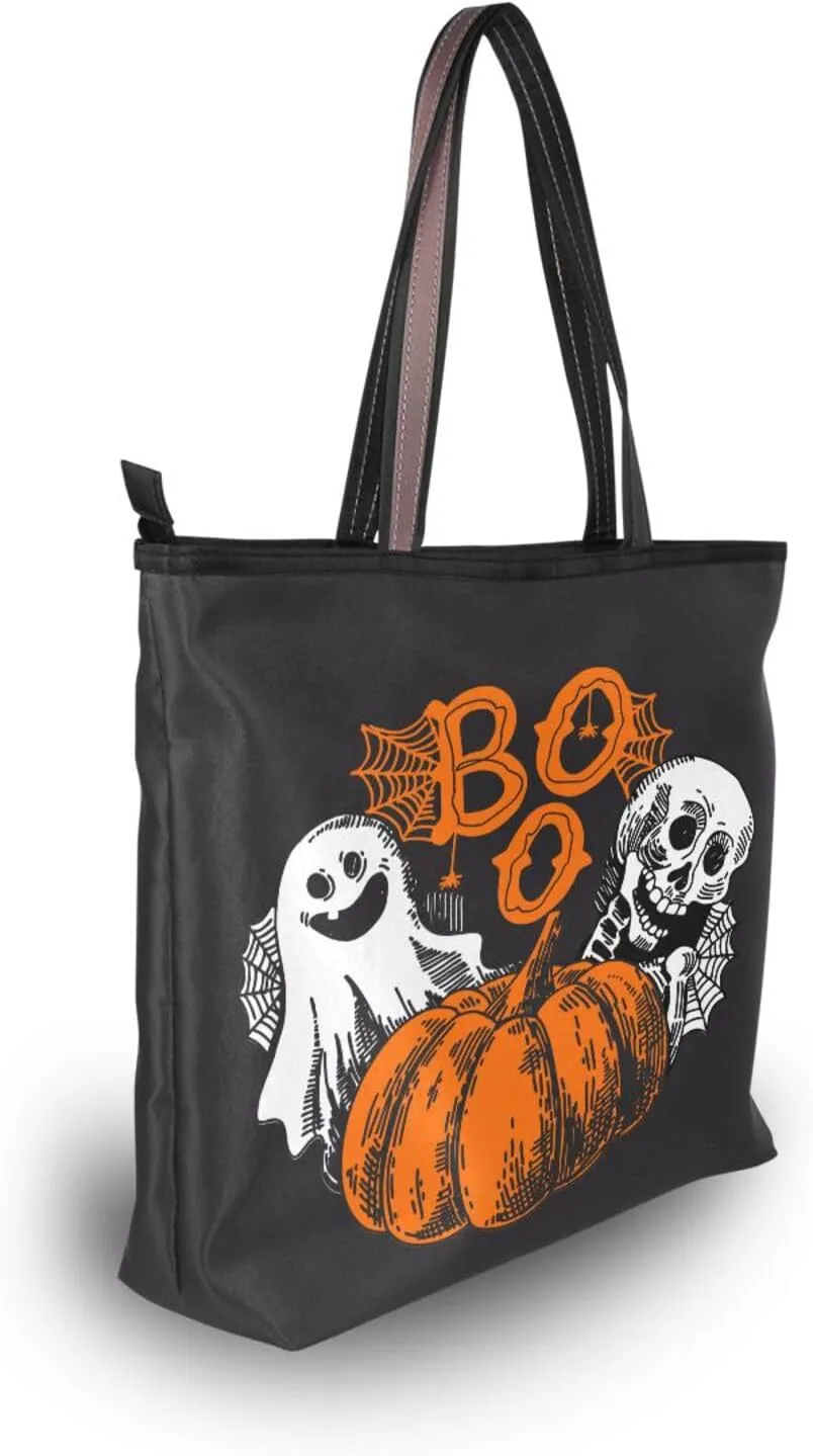Tote Bag for Women with Zipper,Polyester Tote Purse Holiday Tote Bag Work Handbag Women Gift