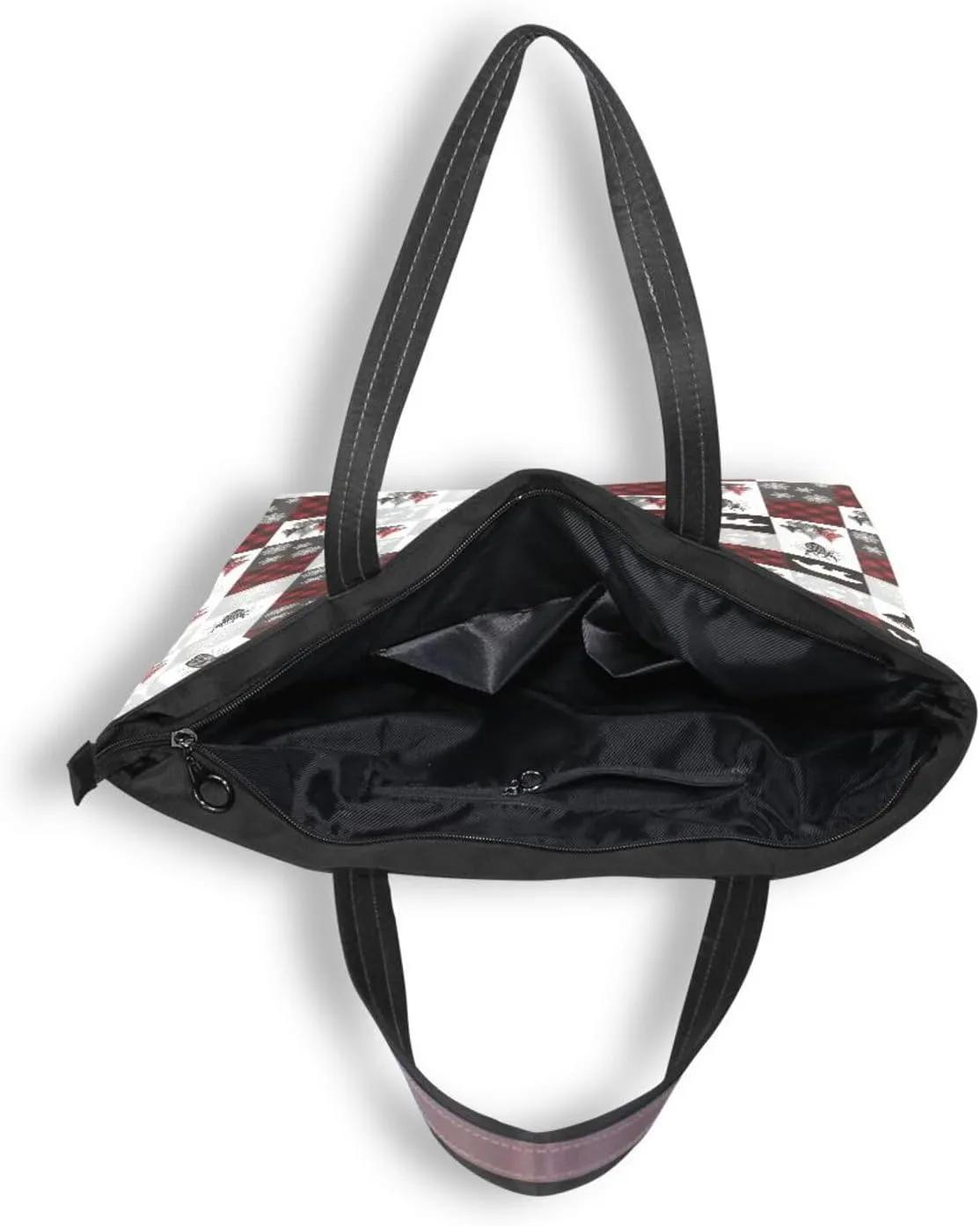 Tote Bag for Women with Zipper,Polyester Tote Purse Holiday Tote Bag Work Handbag Women Gift