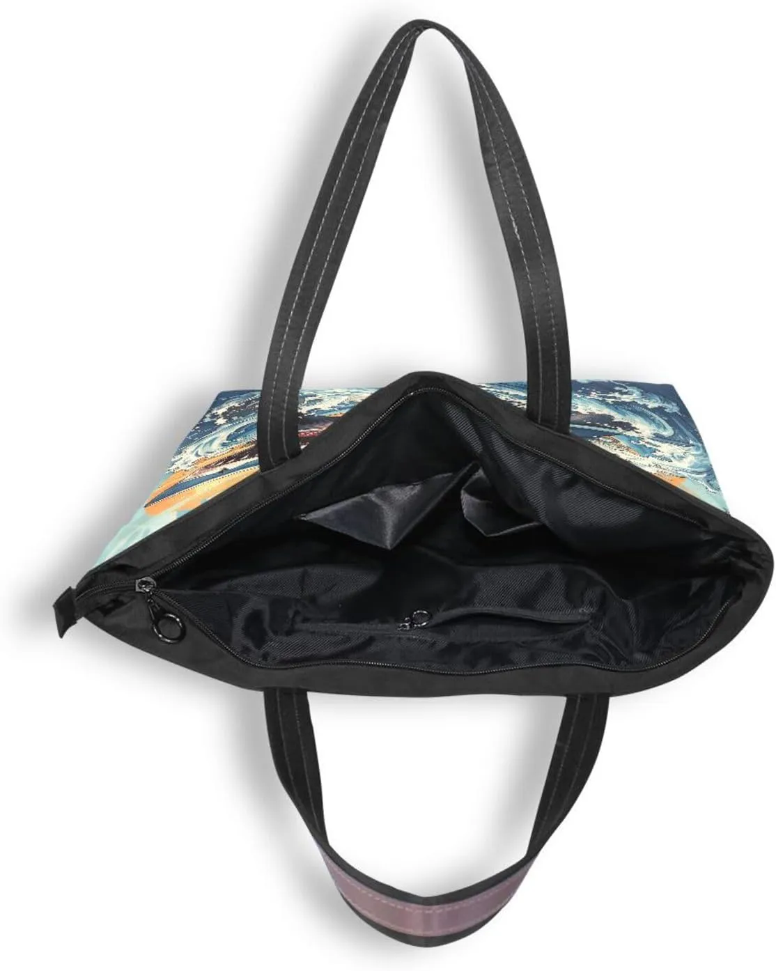 Tote Bag for Women with Zipper,Polyester Tote Purse Holiday Tote Bag Work Handbag Women Gift