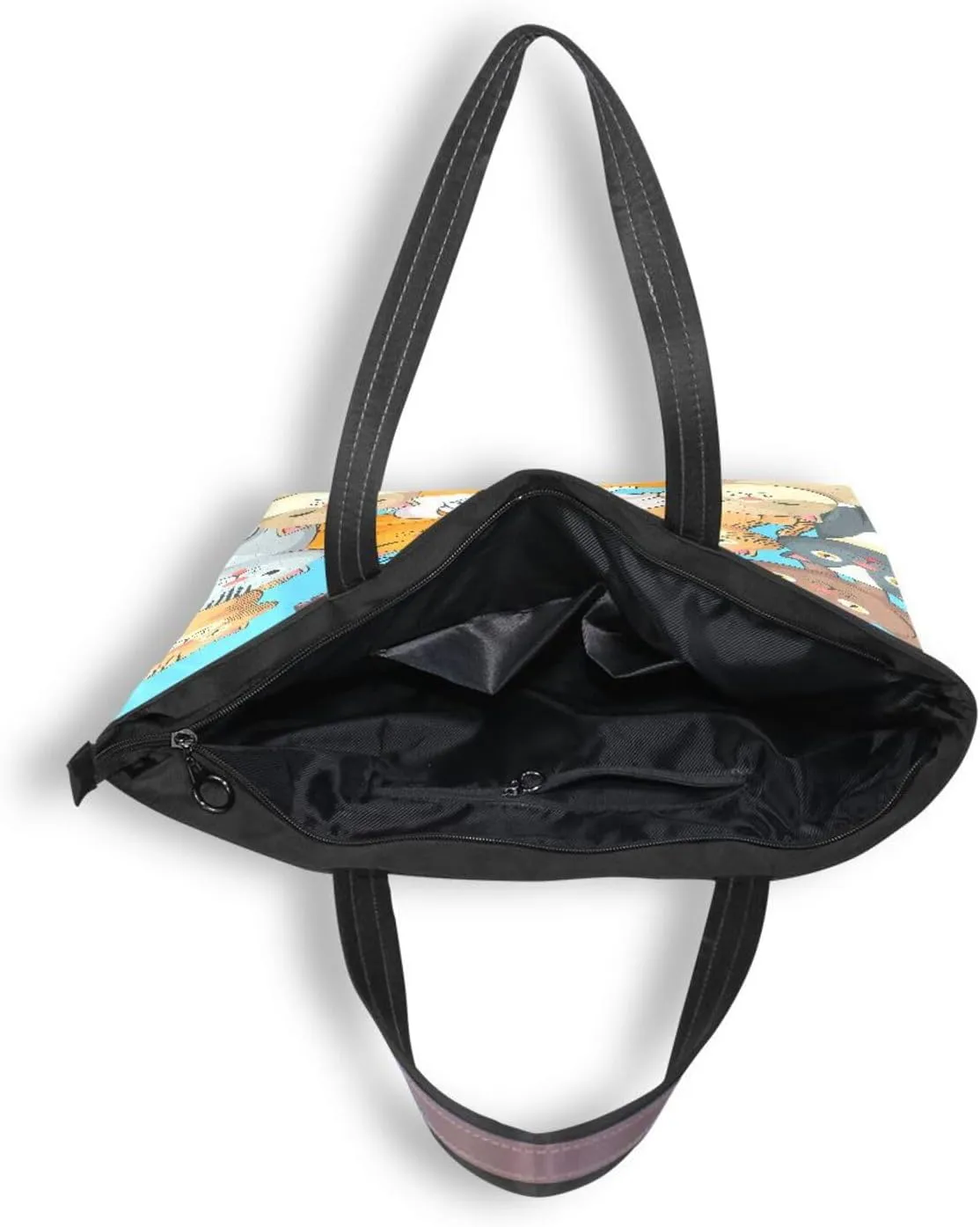 Tote Bag for Women with Zipper,Polyester Tote Purse Holiday Tote Bag Work Handbag Women Gift