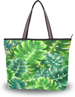 Tote Bag for Women with Zipper,Polyester Tote Purse Holiday Tote Bag Work Handbag Women Gift