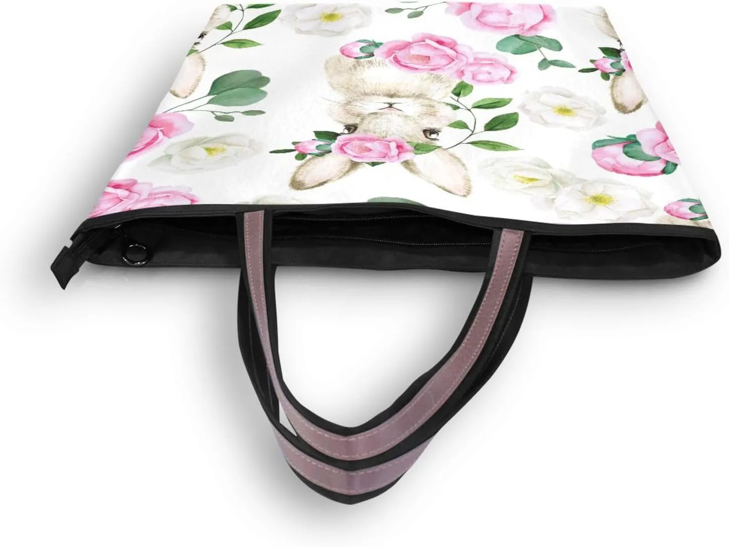 Tote Bag for Women with Zipper,Polyester Tote Purse Holiday Tote Bag Work Handbag Women Gift