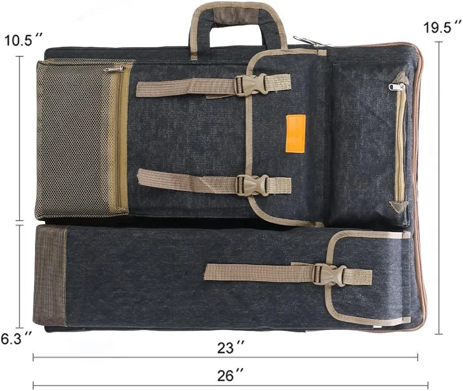 TRANSON Art Portfolio Case Artist Backpack Canvas Bag Large 26” x 19.5”