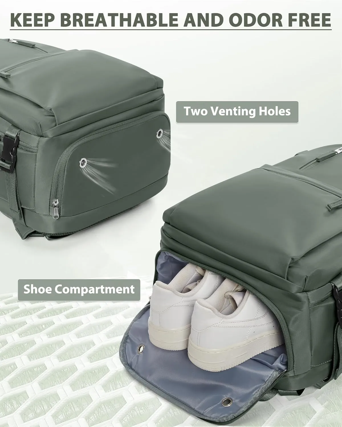Travel Backpack for Men Women,Carry-on Backpack Bag Luggage Business Laptop Backpack Flight Approved College Backpack Personal Item Travel Bag Rucksack Casual Daypack for Weekend Hiking Dark Green