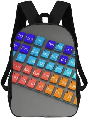 Travel Backpack for Women Men Carry On Backpack Chemical Periodic Table Luggage Daypack 17 Inch Laptop Backpack