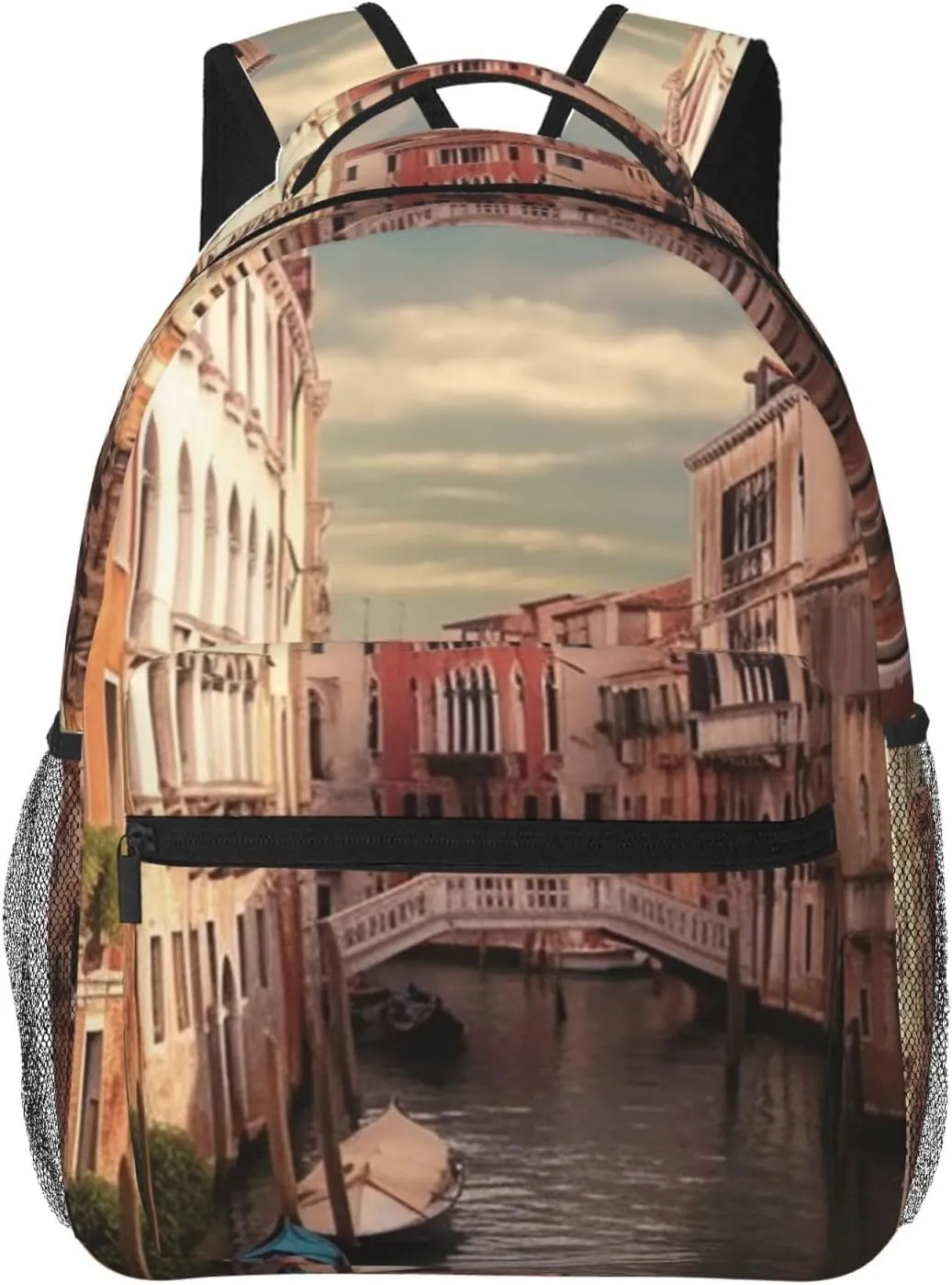 Travel Backpack Laptop Backpack Beautiful Venice Canal View Daypack Casual Rucksack Fashion Computer Bag for Women Men