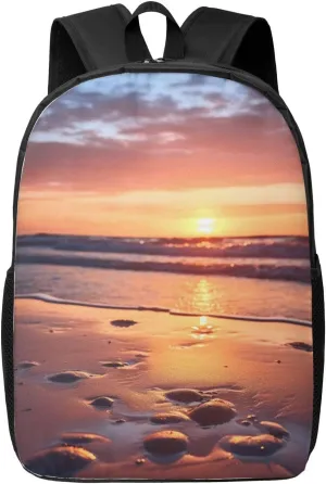 Travel Backpack Lightweight Carry On Shoulder Backpacks Waterproof Casual Daypacks Beach And Sunset Glow Laptop Bag For Women Men