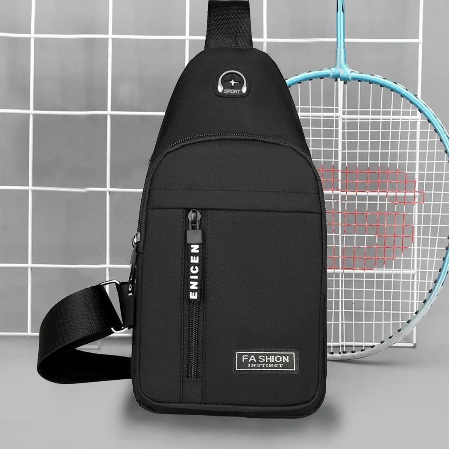 Travel Bag, Small Sling Bag For Women, Adjustable Shoulder Straps Sling Backpack, For Hiking Travel Sports Running (Black)