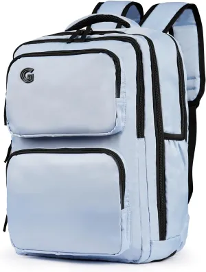 Travel Laptop Backpack, 17 inch Carry on Backpack Flight Approved. Full Closure Design and Separate Shoe Area. 8 Pockets Large Capacity. Sky-Blue