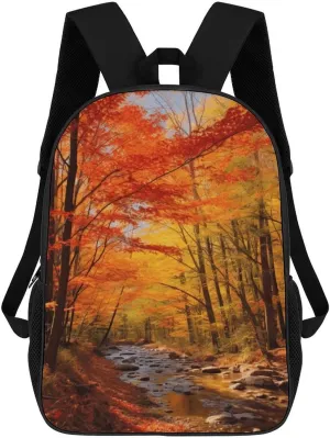 Travel Laptop Backpack Fall Foliage Backpack for Men Women Casual Daypack Computer Bag for Hiking Business
