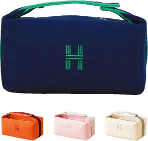 Travel Makeup Bag, Waterproof Canvas Cosmetic Bag Make Up Organizer Case for Women, Large Toiletry Bag Skincare Pouch for Toiletries Accessories Brushes