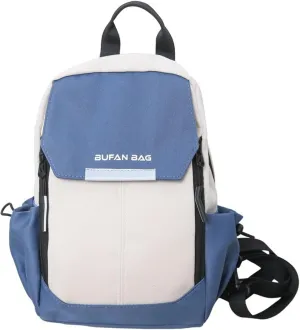 Travel Reflective Convertible Sling Backpack with Key Ring Strap, Large Capacity Water Resistant Anti-Theft Safety Chest Bags, Lightweight Crossbody Daypack for Work Hiking (Blue White)