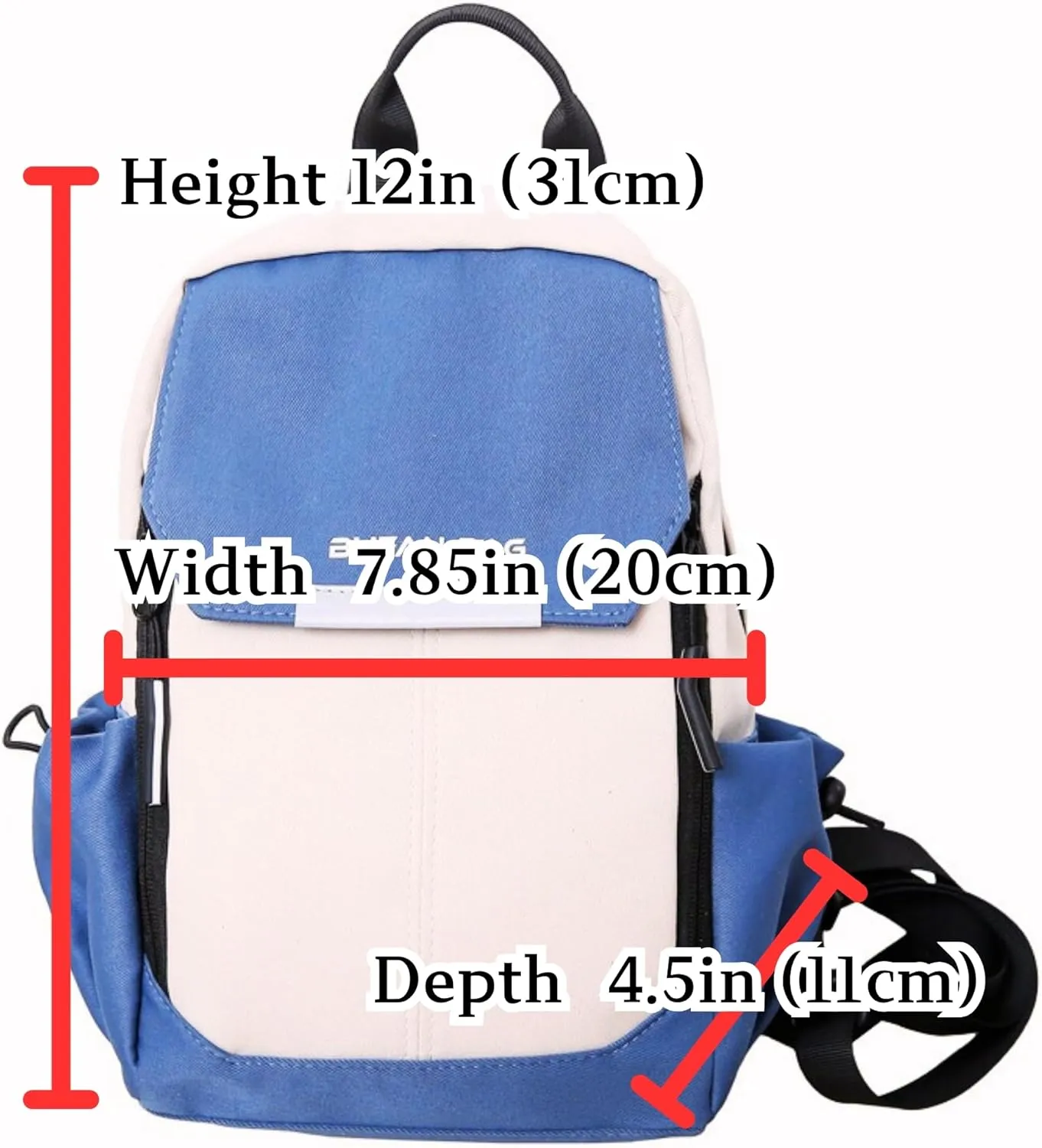 Travel Reflective Convertible Sling Backpack with Key Ring Strap, Large Capacity Water Resistant Anti-Theft Safety Chest Bags, Lightweight Crossbody Daypack for Work Hiking (Blue White)