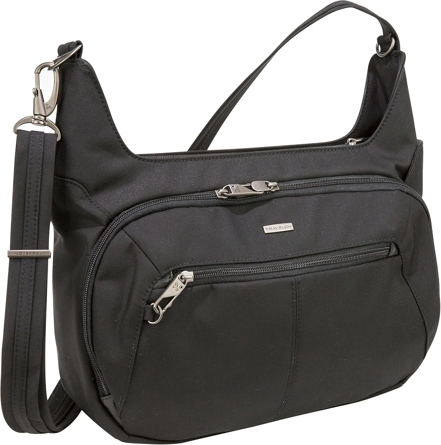 Travelon Anti-Theft Concealed Carry Hobo Messenger Bag, Black