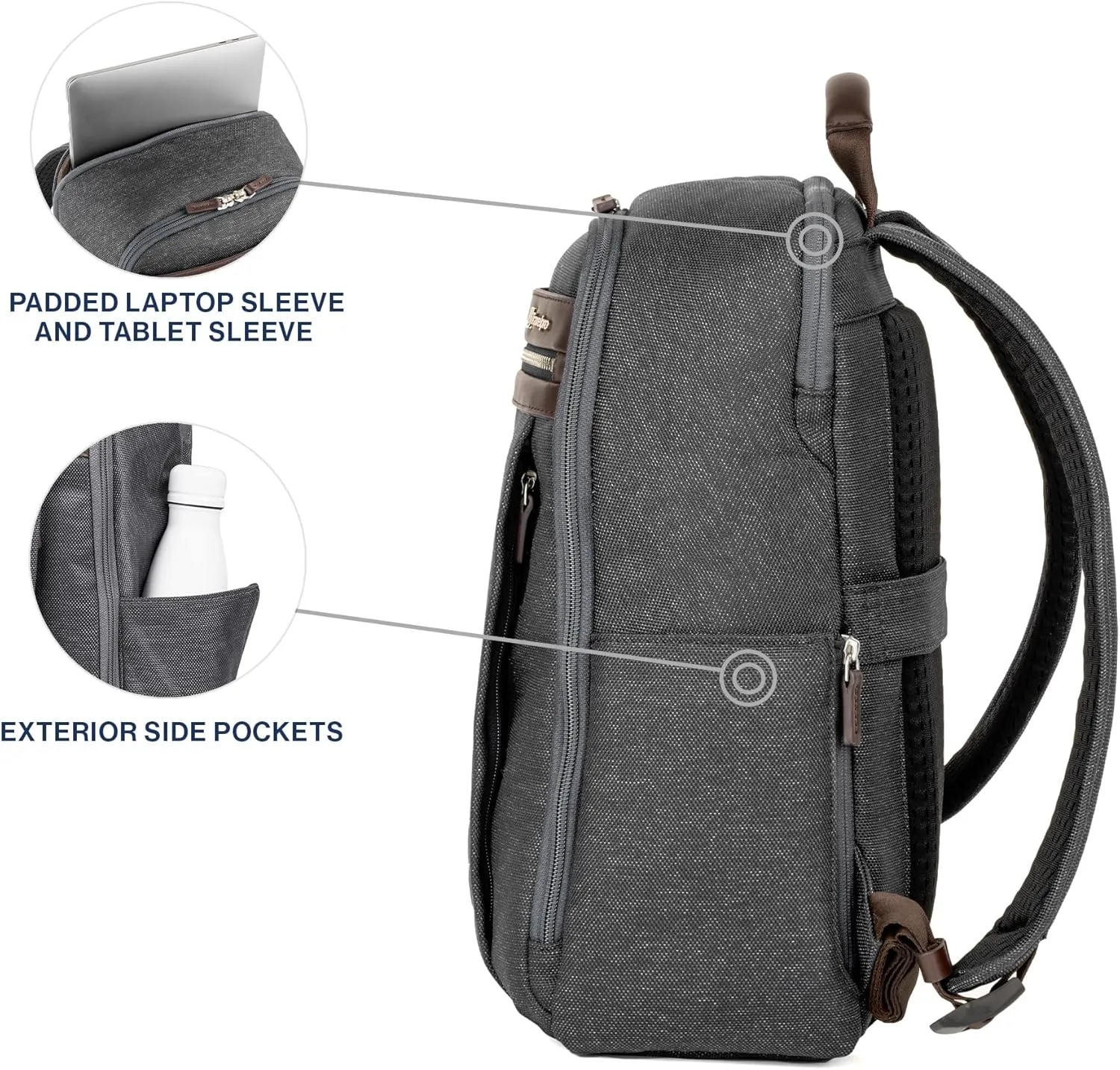 Travelpro Platinum Elite Slim Laptop Travel Backpack, Fits up to 16 Inch Laptop, Business, Water Resistant, Men and Women, Vintage Grey
