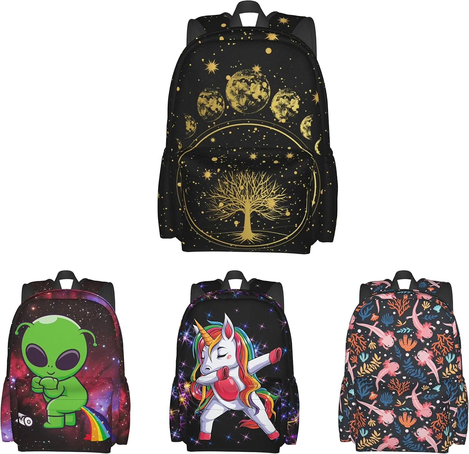 Tree Sun and Moon Phase Backpack Bookbag Laptop Backpacks Multipurpose Daypack for Boys Girls School Men Women Travel Hiking