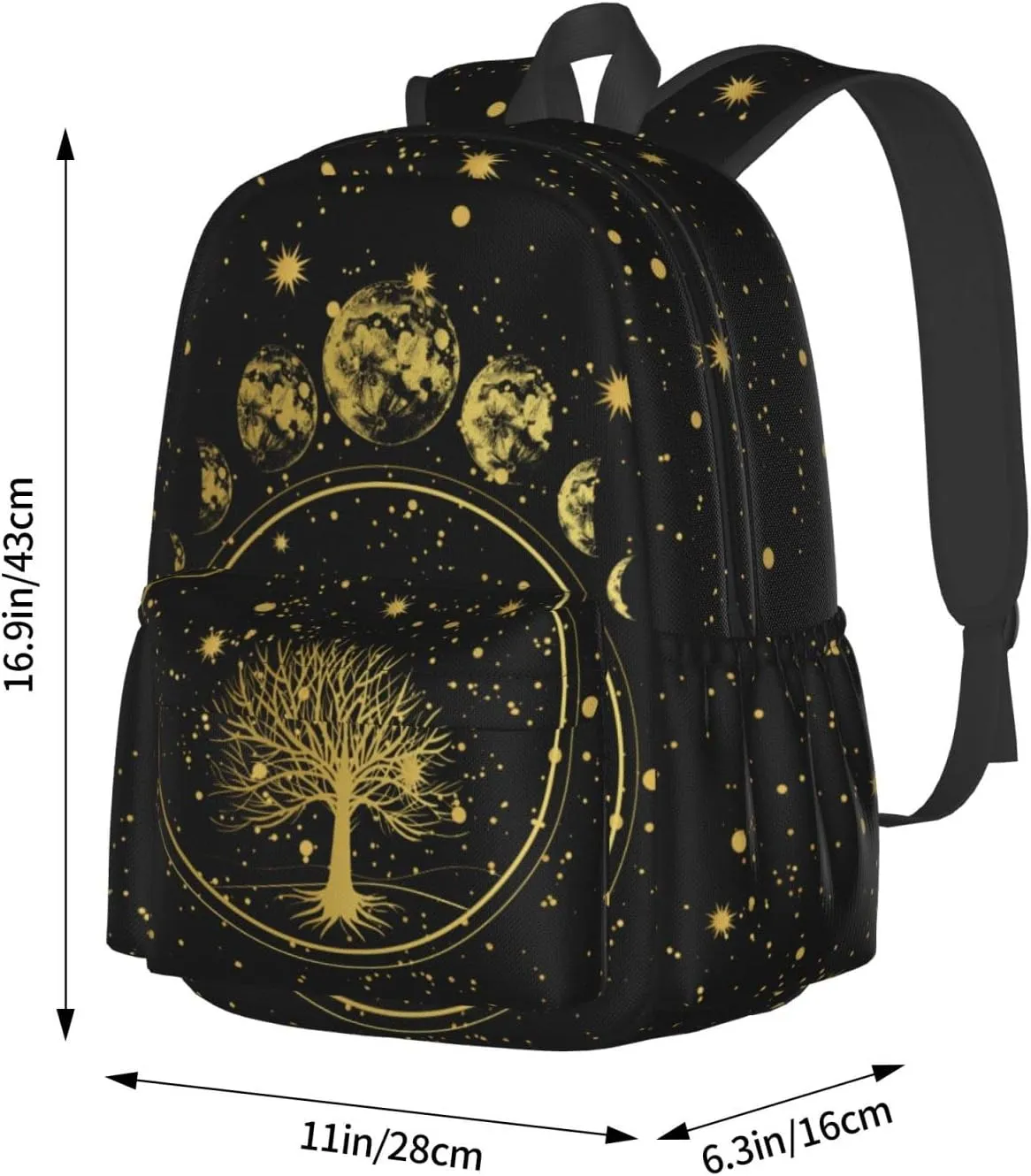 Tree Sun and Moon Phase Backpack Bookbag Laptop Backpacks Multipurpose Daypack for Boys Girls School Men Women Travel Hiking