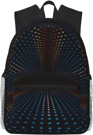 Triangular Polka Dots Tunnel Backpack, Travel Laptop Backpack Computer Bag Rucksack for Men Women Business Work Fits 15.6 Inch Notebook