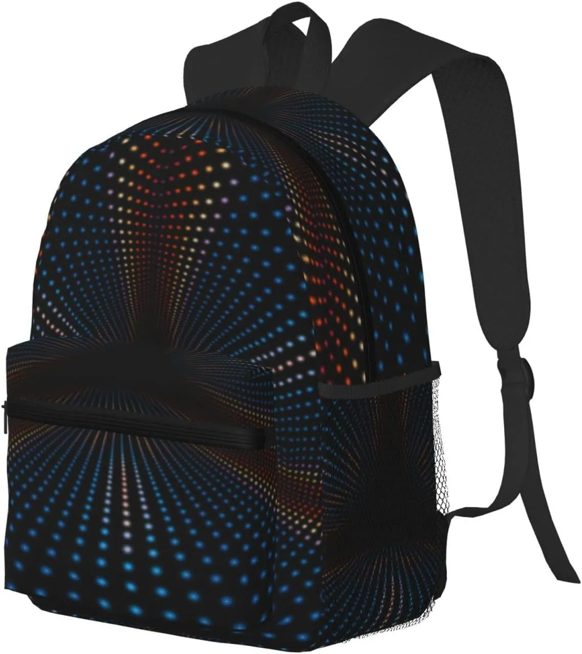 Triangular Polka Dots Tunnel Backpack, Travel Laptop Backpack Computer Bag Rucksack for Men Women Business Work Fits 15.6 Inch Notebook