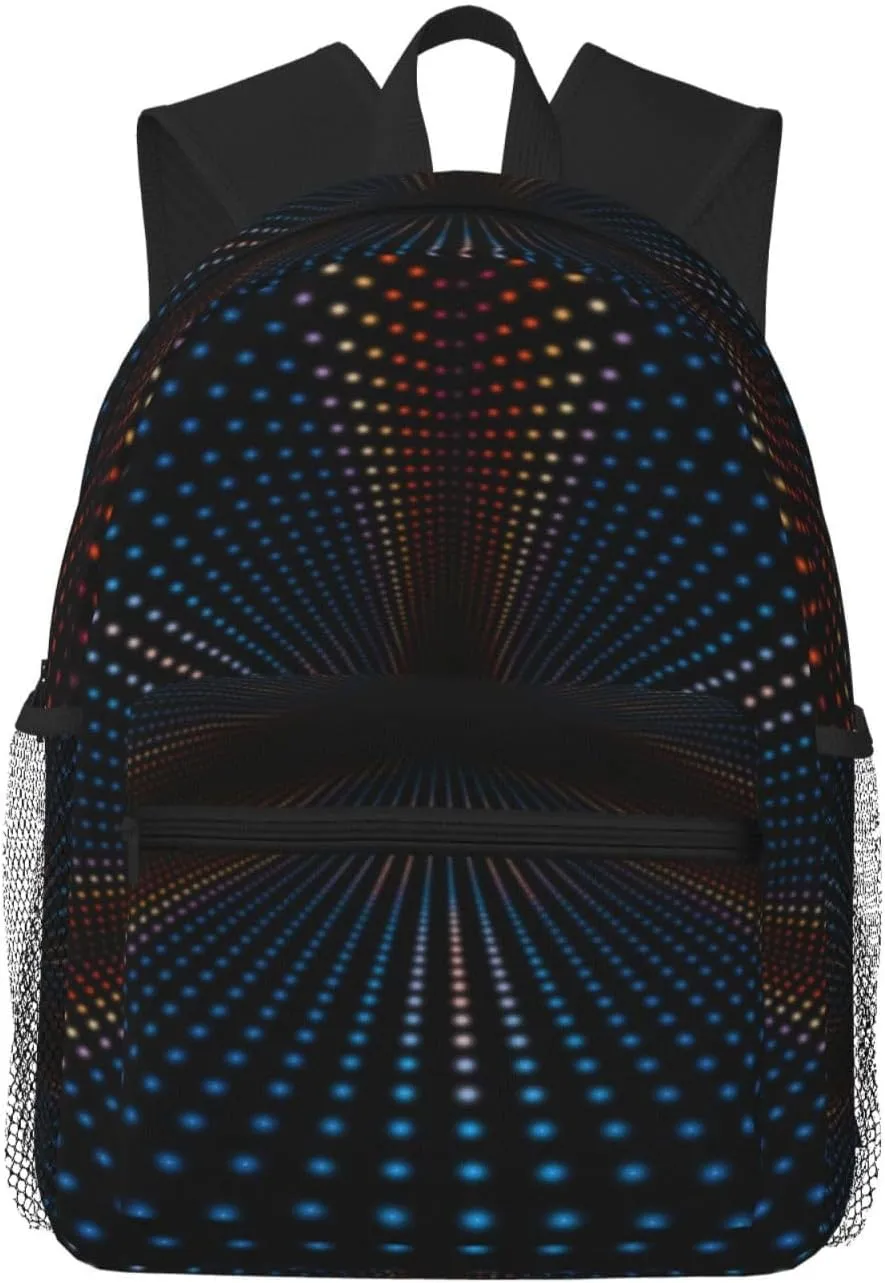 Triangular Polka Dots Tunnel Backpack, Travel Laptop Backpack Computer Bag Rucksack for Men Women Business Work Fits 15.6 Inch Notebook