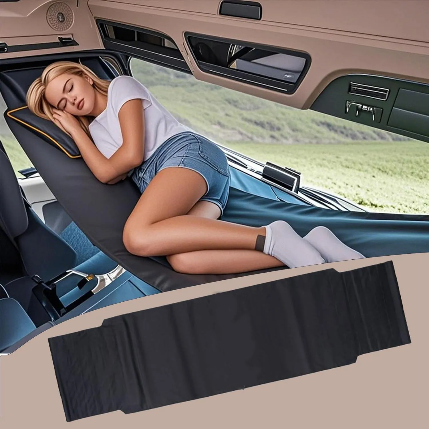 Truck Day Cab Hammock is Semi Comfortable Sleeping Solution for Trucks, 96In L x 27.8In W, 330 lbs Max Weight, Black Vehicle Hammock Best Gift for Driver,