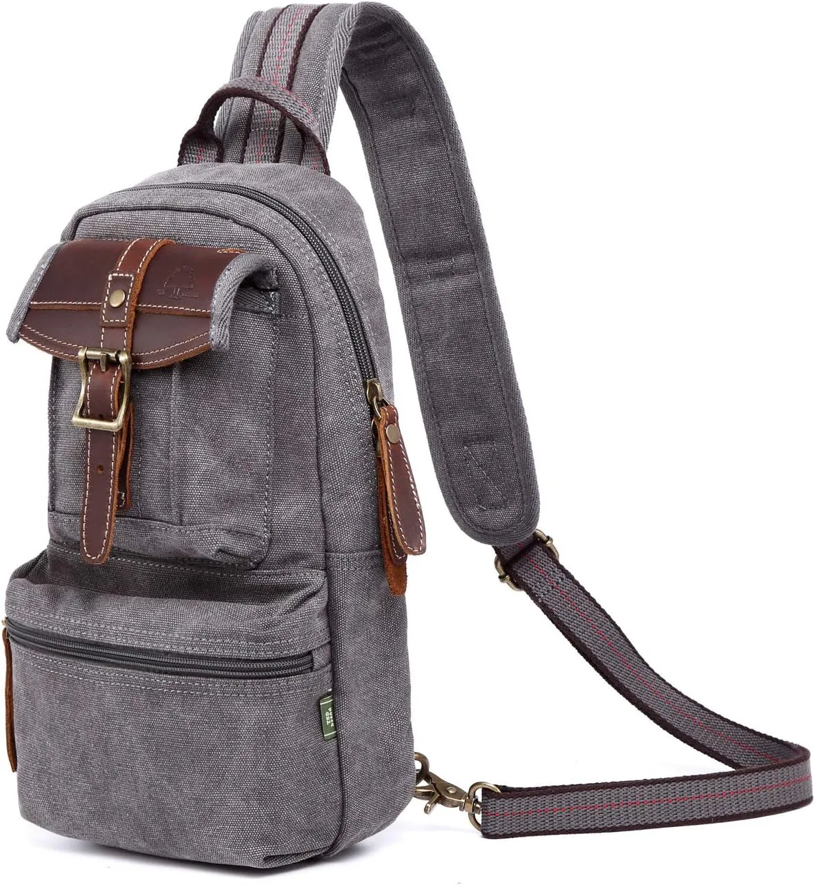 TSD Brand Turtle Ridge Canvas Sling Bag