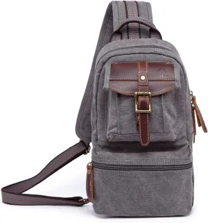 TSD Brand Turtle Ridge Canvas Sling Bag