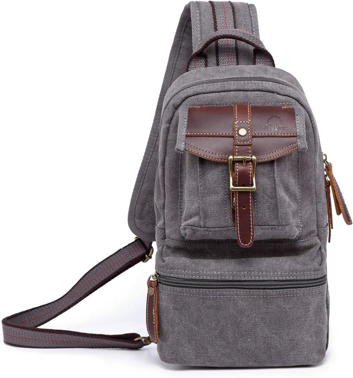 TSD Brand Turtle Ridge Canvas Sling Bag