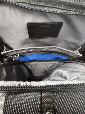 TUMI 111777 Higgins Silver/Black/Blue With Gunmetal Hardware Multi Compartment Men's Sling Bag
