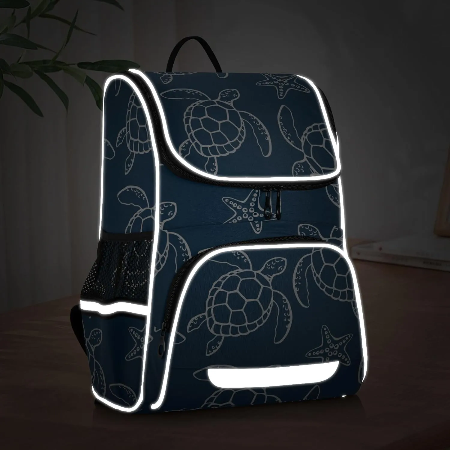 Turtle Backpack Large Capacity Bookbag Printed Student Shoulder Bag for Children Teenagers Turtle Starfish Laptop Bag School Bag for Work School